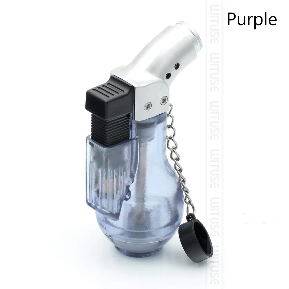 Мини бутан струйный фонарь для сигарет; защита от ветра зажигалка портативный распылитель сварочный фонарь зажигалка кольцо для ключей Зажигалка турбо сигара открытый - Цвет: Purple