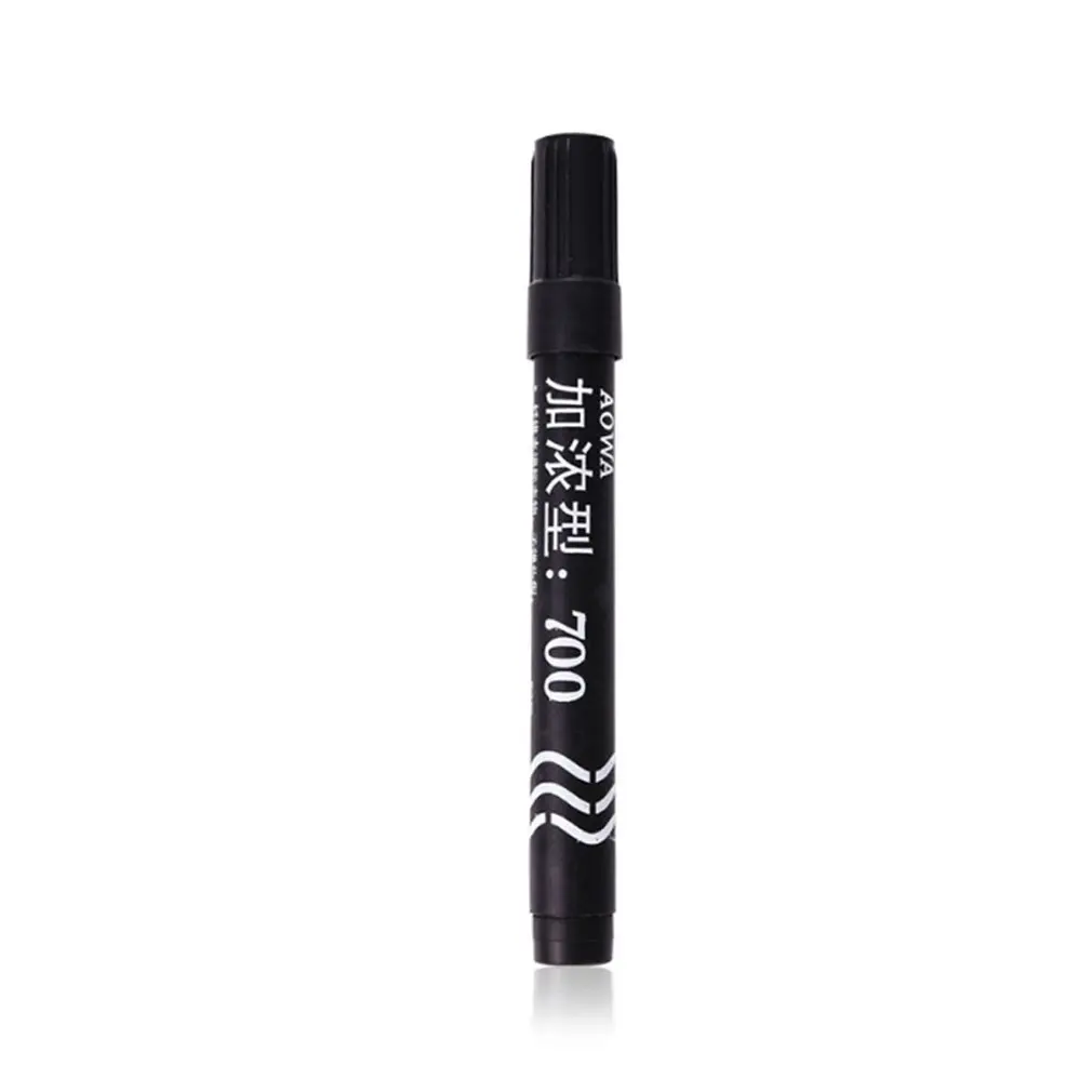 Обогатенный маркер пластиковый жирный водонепроницаемый Перманентный маркер ручка корейские канцелярские принадлежности студенческие наружные маркеры чернила Маркер случайный узор - Цвет: Черный