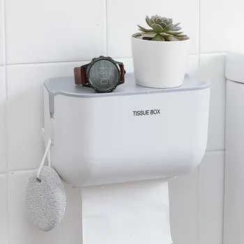 

Creative Wall Mount Toilet Paper Holder with Storage Desk Tissue Box Toilet Paper Napkin Dispenser Bathroom Kitchen Accessories