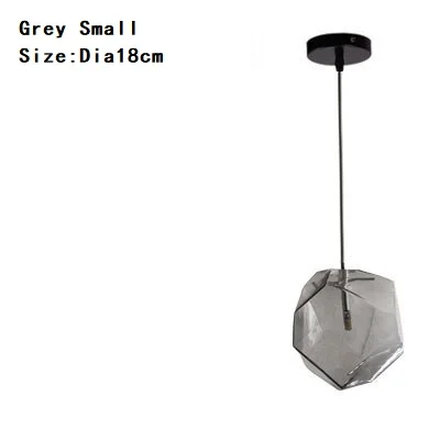 Скандинавский подвесной светильник красочное каменное Стекло светильник для помещений G4 светодиодный подвесной светильник, ресторан столовая барный светильник - Цвет корпуса: Grey 18cm