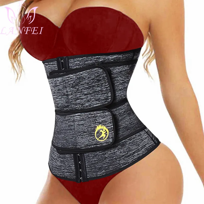 LANFEI Neoprene Slimming Waist Trainer Corset Womens Weight Loss Cinchers Trimmer Workout Fitness Sauna Sweat Body Shapers Belt shapewear for women