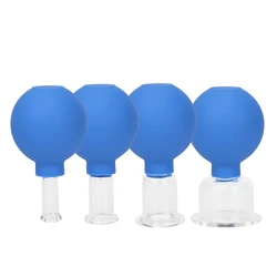 4pcs Anti Cellulite Suction Cup ventosa Rubber Head Glasses Jar Vacuum Cupping Set Cans Body Face Massager Cellulite Health Care