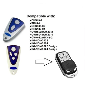 

MAX 43-2,MAX 43-4,NOVO 502 2-CH,NOVO 504 4-CH remote replacement 433,92mhz rolling code