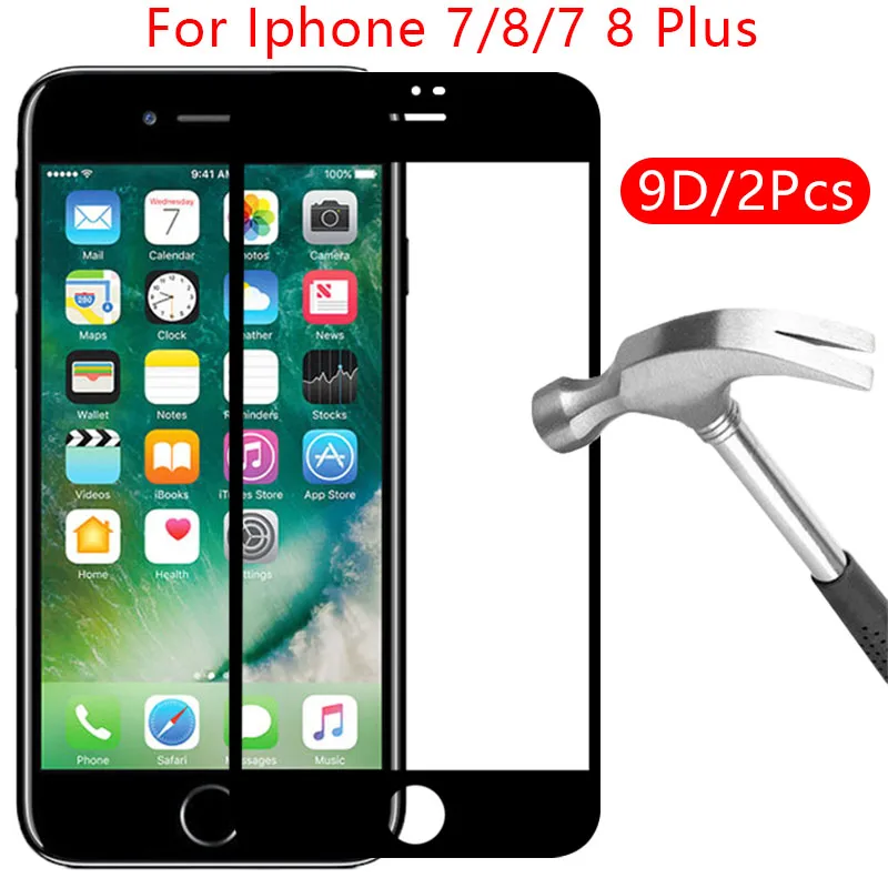 Защитный экран 9d чехол из закаленного стекла для iphone 7 8 plus 7plus 7g 8g защитный
