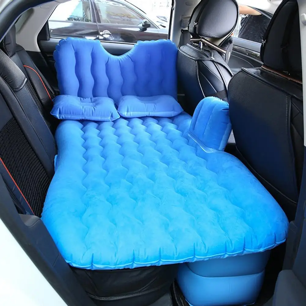 Большой размер прочный Чехол на заднее сидение автомобиля Автомобильный Надувной Матрас Дорожная кровать влагостойкий надувной матрас надувная кровать для салона автомобиля - Название цвета: Синий