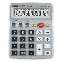 

Business Office Voice Calculators Dual Power Metal Panel Calculator Solar Calculator 12 Bit Display for Office School