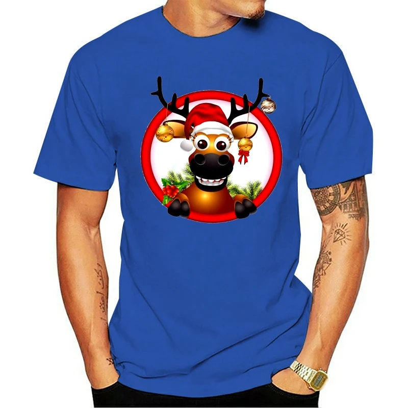 

Men t shirt CHRISTMAS REINDEER Gift Present Novelty Santa Claus Rudolph Father t-shirt novelty tshirt women