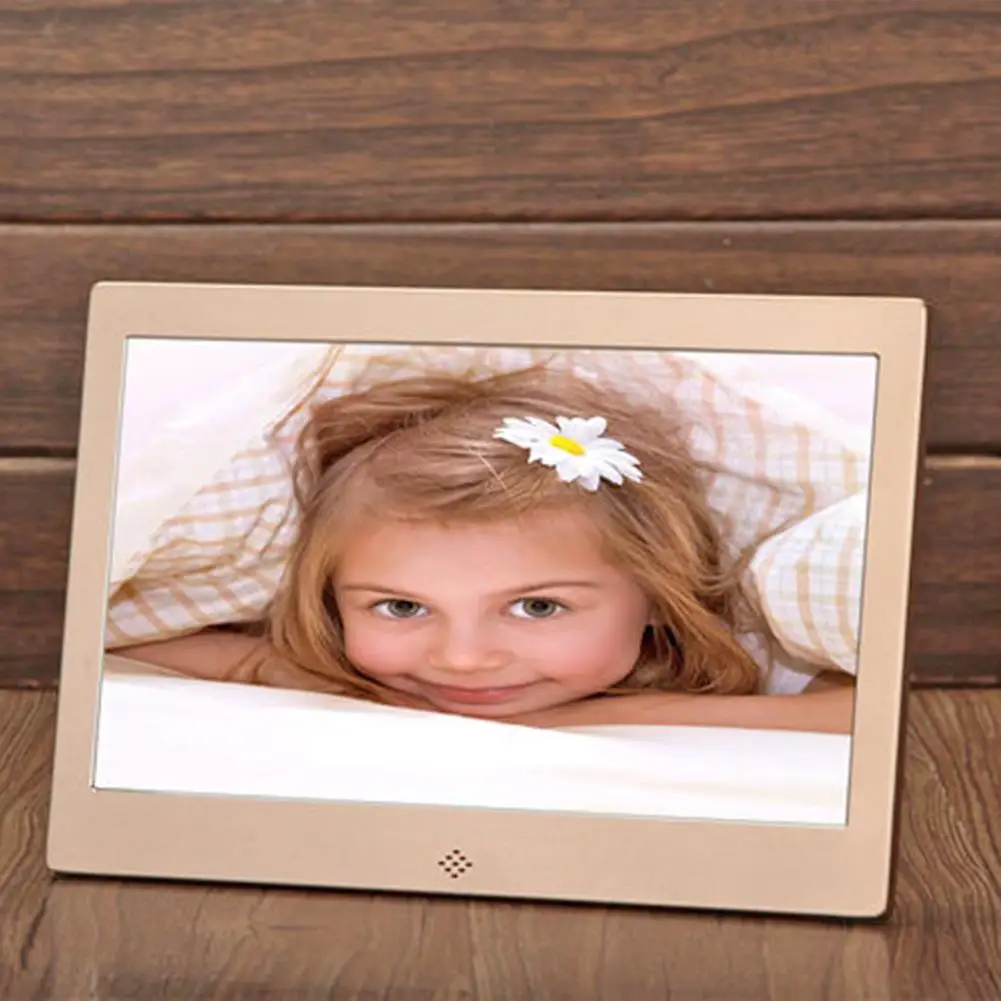 

10 Inch Metal LED Digital Photo Frame 720P Video Music Calendar Clock Player 1024x600 Resolution with Remote Control Digital