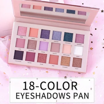 

18 Colors Changeable Nude Eye Shadow Palette Makeup Diamond Glitter Metallic Shiny Eyeshadow Pigments Waterproof Powder