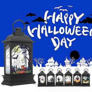 

2020 Halloween creative retro chandelier pumpkin castle lamp hanging decoration LED lantern party children's lamp witch props