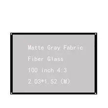 Thinyou Matte Gray Fabric Fiber Glass 100 inch 4:3 Portable projector screen White for Wall Mounted Home Theater Bar