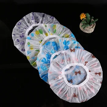 

New Hot Sell 1Pcs Waterproof Bath Hat Double Layer Shower Hair Cover Women Supplies Shower One-Off Bathing Cap Shower Caps