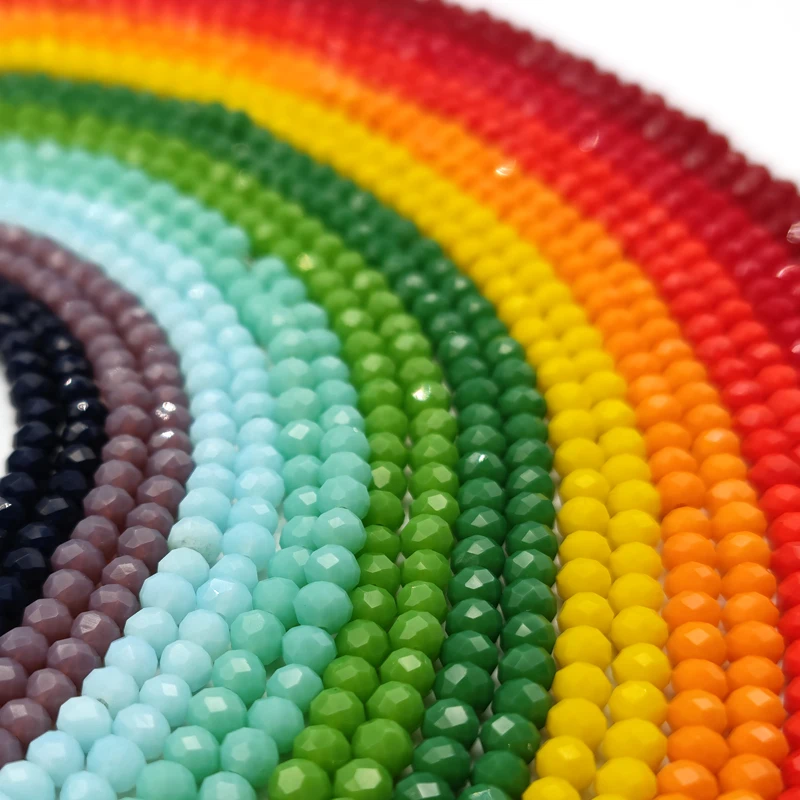 Multicolored Porcelain & Crystal Beads – 2-8mm Flat Round for DIY Jewelry 3