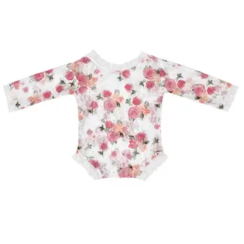 

Baby Newborn Lace Photo Clothing V-Back Romper Bow Hairband Set Two-piece Birthdays Photography Props Flower Love Printing