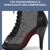 women High Tip Lace Up Ballroom Dance Boots ladies black Mesh high heel Bachata Salsa Dance Shoe women latin practice dance shoe 2