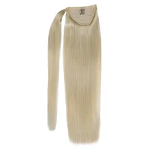 Полный блеск клип в конский хвост наращивание волос для женщин 100 г сплошной цвет машина сделано Remy наращивание конский хвост