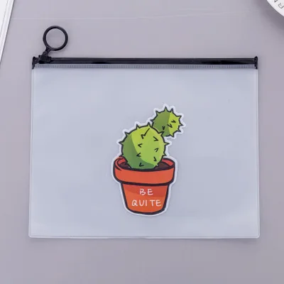 A Beibaobao Fresh Cactus Transparent Scrub Cosmetic Bag Travel Makeup Case Ladies Make Up Organizer Storage Pouch Toiletry Women - Цвет: A