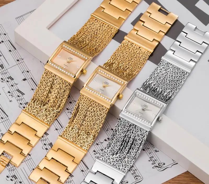 Ladies Wrist Watches Woman Famous Brand Dress Square Design Female Wristwatch Gold Stainless Steel Clock Montre Femme 2024 4