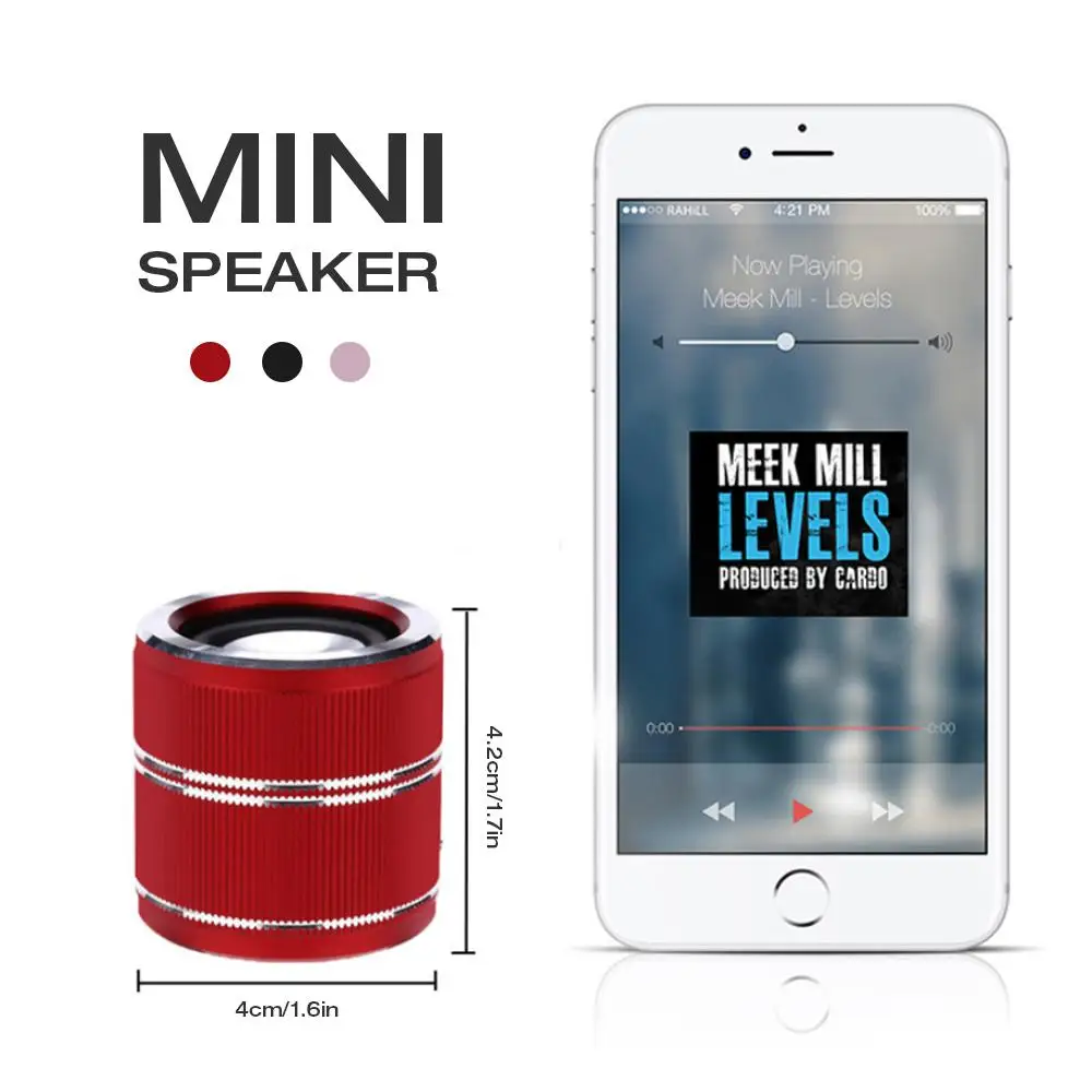 Мини беспроводной динамик TWS открытый портативный металлический корпус объектив