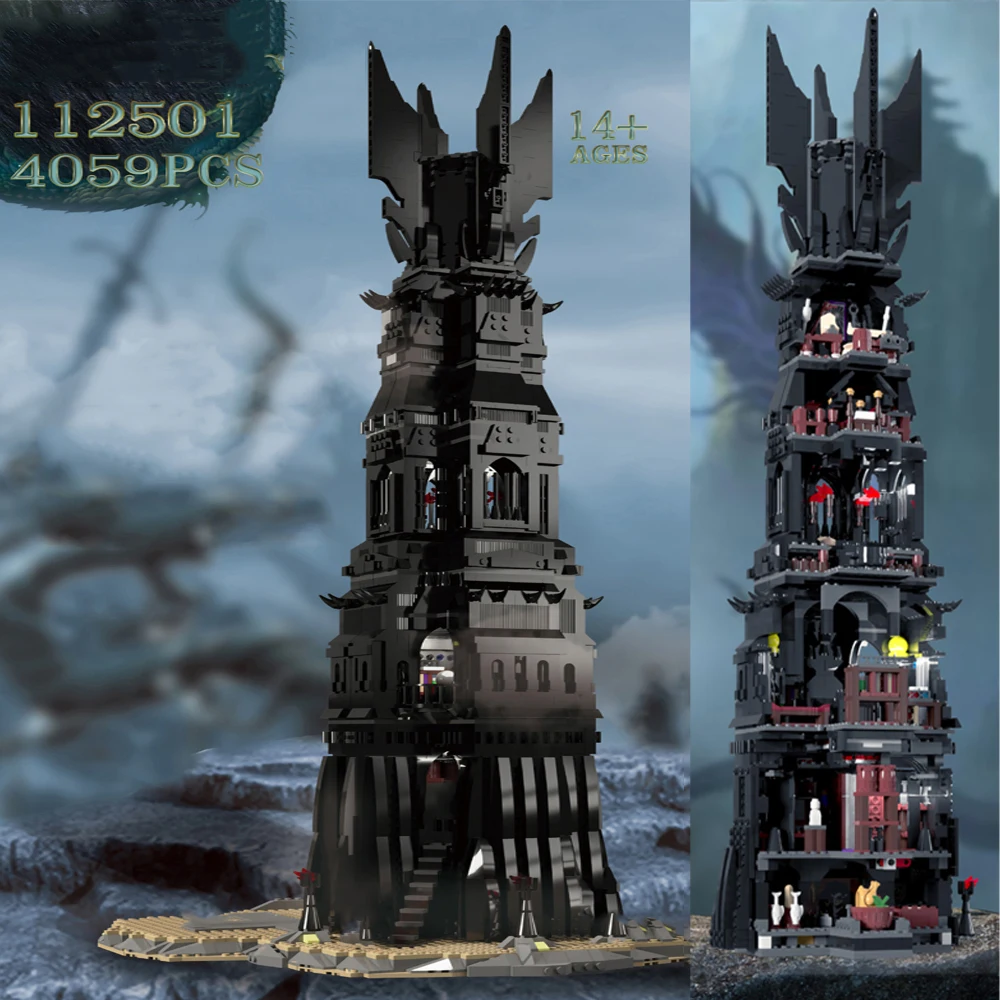 In stock The Tower of Orthanc 4059PCS 112501 Movie Series Building Blocks Bricks DIY Creative Cities Street Toy for Kids Gifts