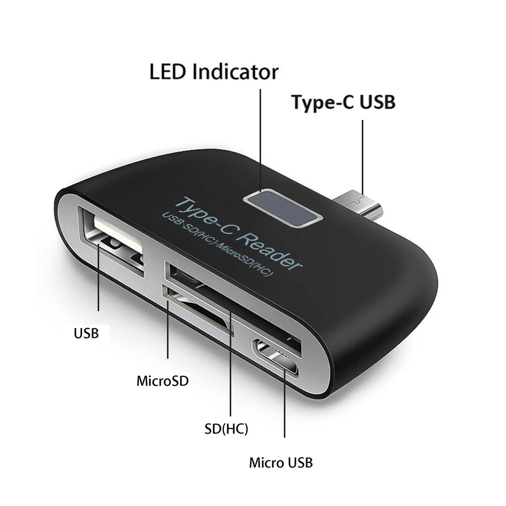 Kebidu многофункциональный адаптер карт памяти USB 3,1 Тип C USB-C TF SD карты OTG кард-ридер для Mac-Книга телефон планшет считыватели карт