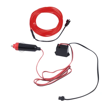 

5M Atmosphere Lamp Car Door Interior Ambient Light Cold Light Line DIY Decorative Dashboard Console With Power Supply Device