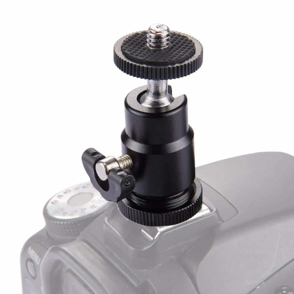 

BEESCLOVER Mini Ball Head Mount Hot Shoe Tripod Head Tripod Screw Head with Lock Tripod ball head 360 Degree Swivel Konsait r60