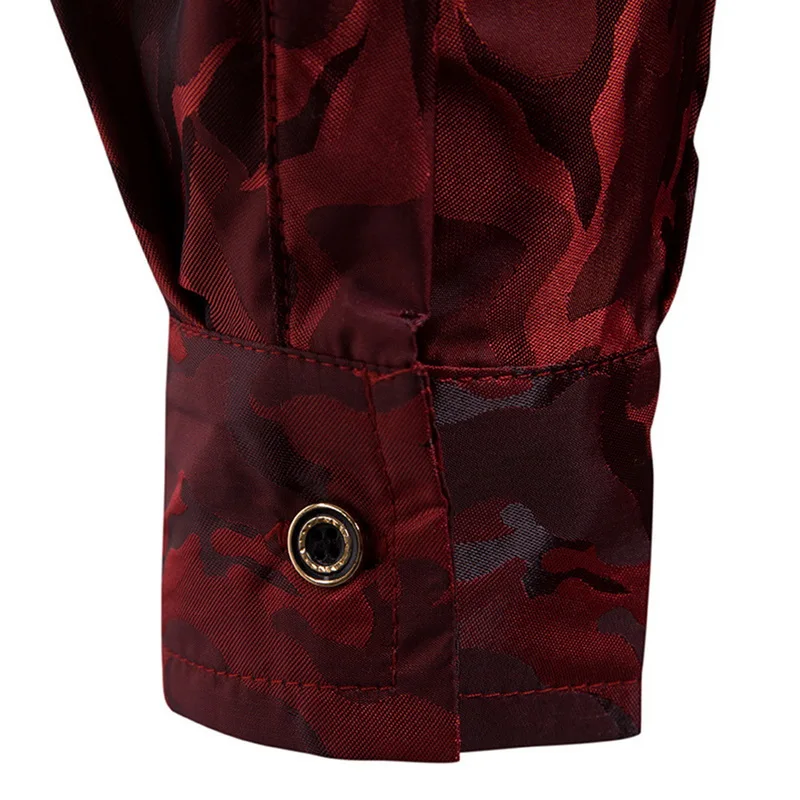 Летние мужские рубашки с длинным рукавом, модные персонализированные камуфляжные принты, приталенные повседневные мужские рубашки 3XL