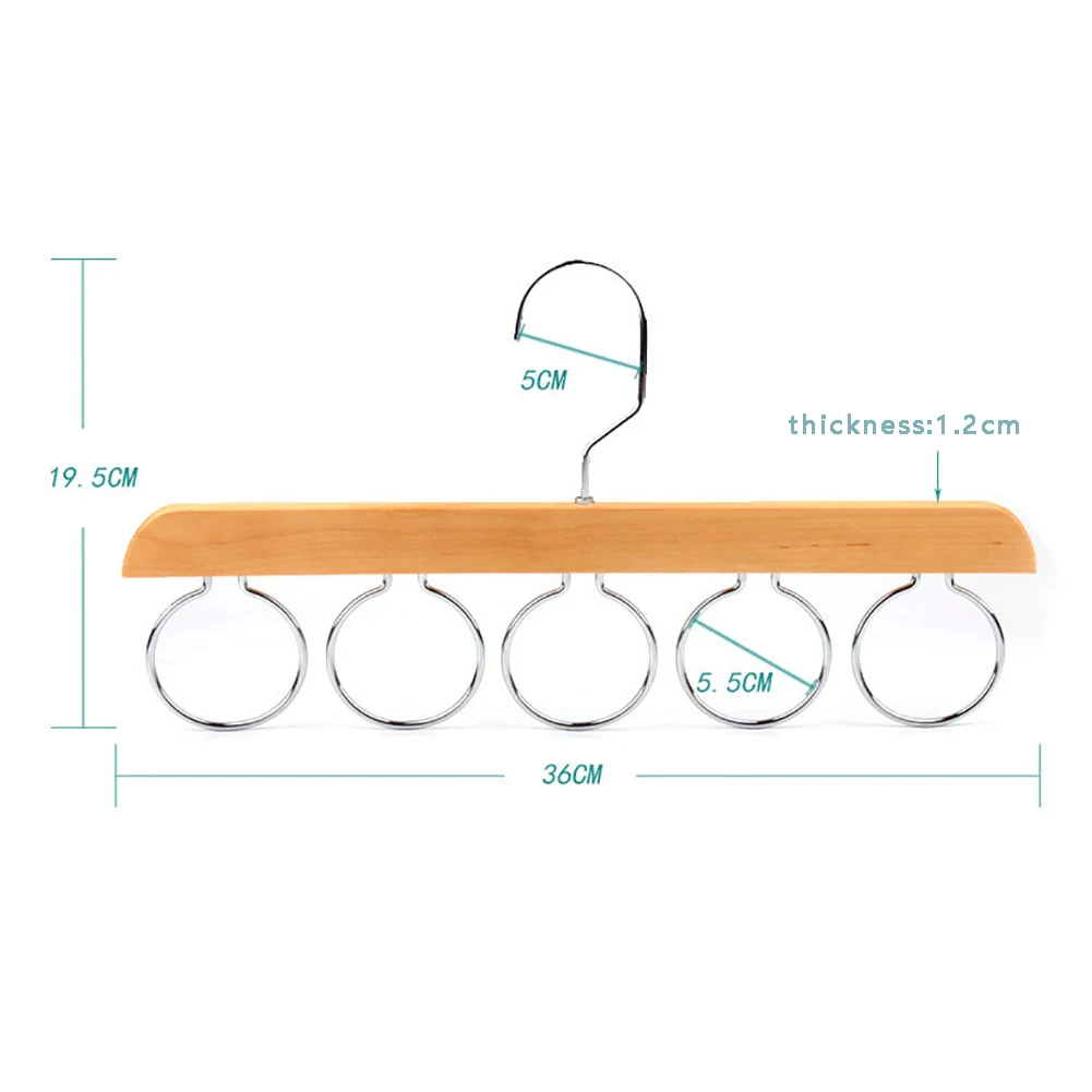 Дорожные галстуки, ремни, органайзер для шкафа, 5 кругов, экономия пространства, шаль, домашняя вращающаяся вешалка для шарфов, многофункциональная, для спальни, для хранения дерева