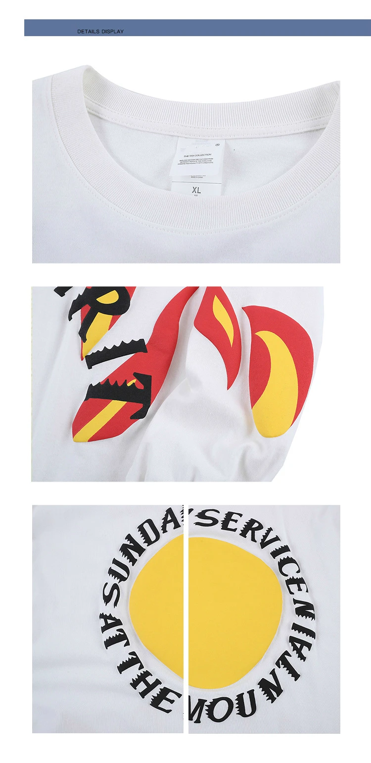 H. A. Sueno High Street Fire Print мужские футболки с длинными рукавами с круглым вырезом хлопковые белые футболки для мужчин Прямая /7