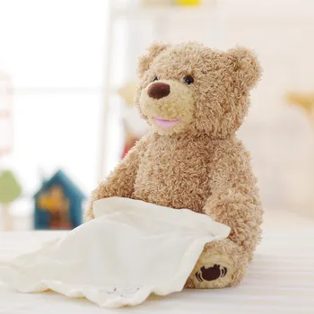 

Electric Teddy Bear Hide and Seek Bear Toy Children Educational Plush Toy Scarf Bear Interactive Toy for Babies under 3