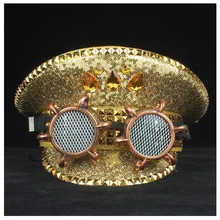 Стимпанк аутентичная Мужская и Женская Полицейская шляпа с металлическими классами, военная шляпа капитана, шляпа для взрослых, 3 размера