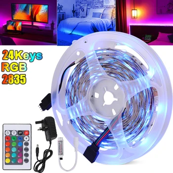

LED Strip Light RGB 3528 Flexible Ribbon fita led light strip RGB 5M Tape Diode DC 12V+ Remote Control +Adapter
