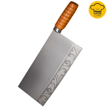 

9inch Hand Forged Stainless Steel Kitchen Knives with Wooden Handle Chinese Butcher Santoku Knife Meat Cleaver Kitchen Tools