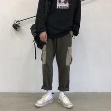 Ранняя осень новые японские Ретро Мужские брюки для отдыха han edition комбинезоны с карманами свободные joker more мужские