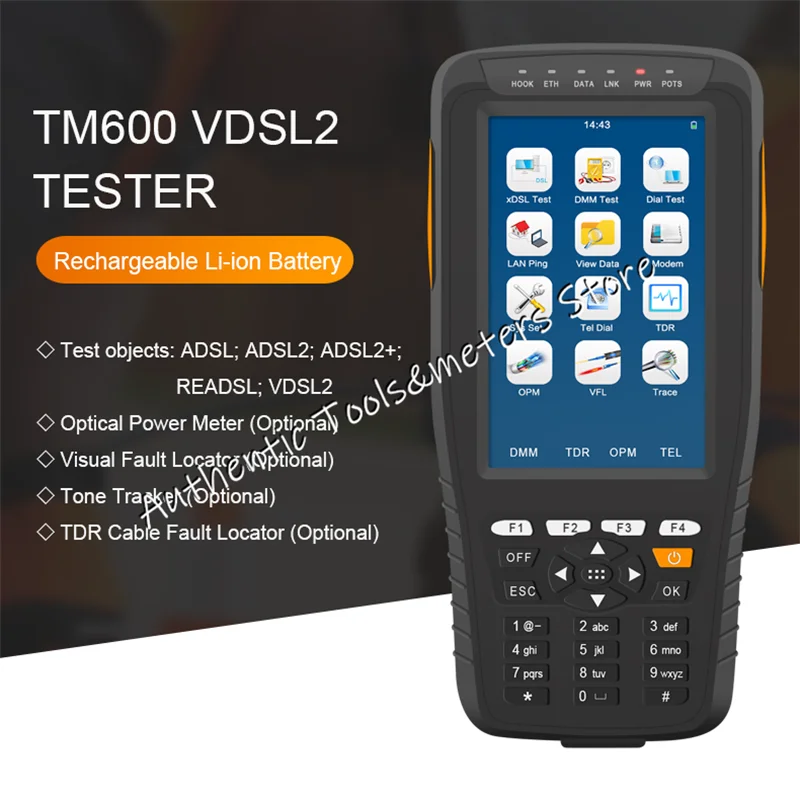 TM 600 VDSL VDSL2 прибор для тестирования ADSL WAN и LAN тестер линия xDSL испытательное