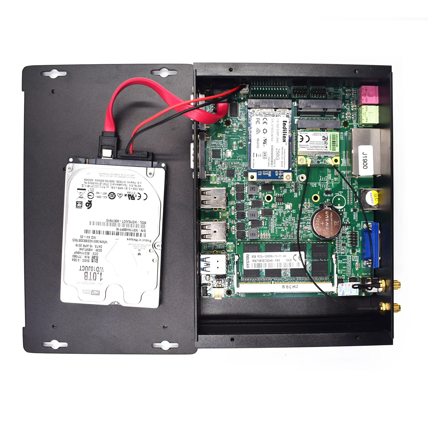 Мини ПК Windows 7 с двойным LAN безвентиляторный мини Intel Celeron J1900 RS485 COM USB WIFI
