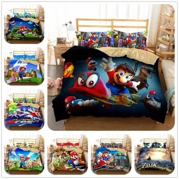 

super mario Odyssey boys bedding set king queen double full twin single size bed linen set