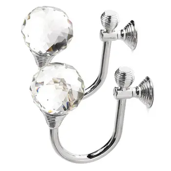 

2Pcs Crystal Ball Curtain Hooks Tiebacks Straps Tassel Brush Hanger Coat Hat Curtain Holder Curtain Accessories Holdback Hook