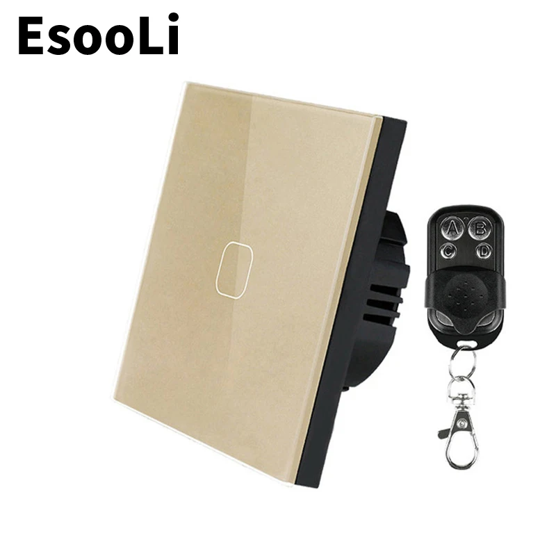 Сенсорный выключатель EsooLi Европейского/британского стандарта 1/2/3 клавиши 1 канал