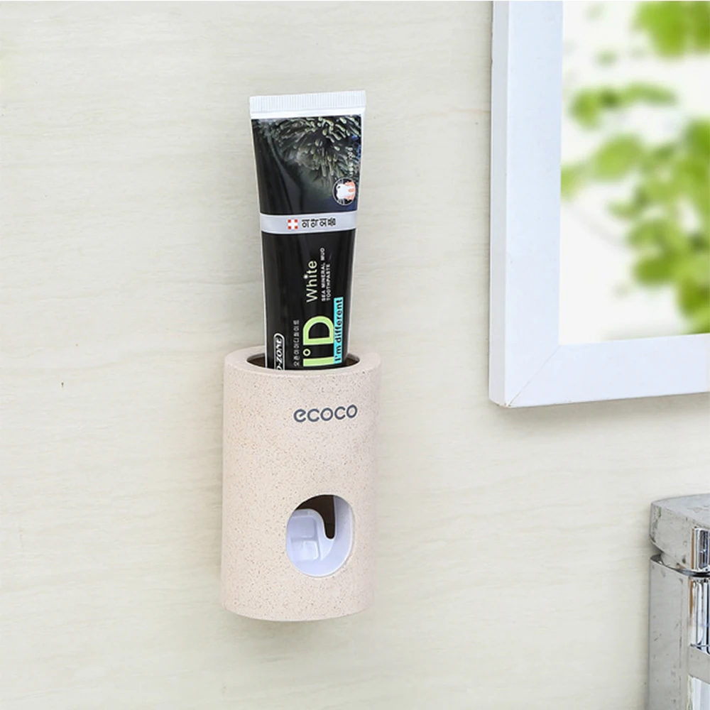 Ecoco настенная подставка для зубных щеток крепление для зубной пасты соковыжималка аксессуары для ванной комнаты Набор зубной пасты стеллаж для хранения с 4 чашками