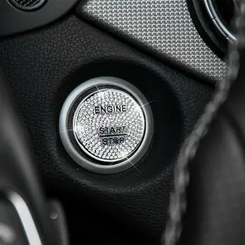 

For Mercedes Benz GLC W205 Engine Start Stop Button Cover Shiny Silver