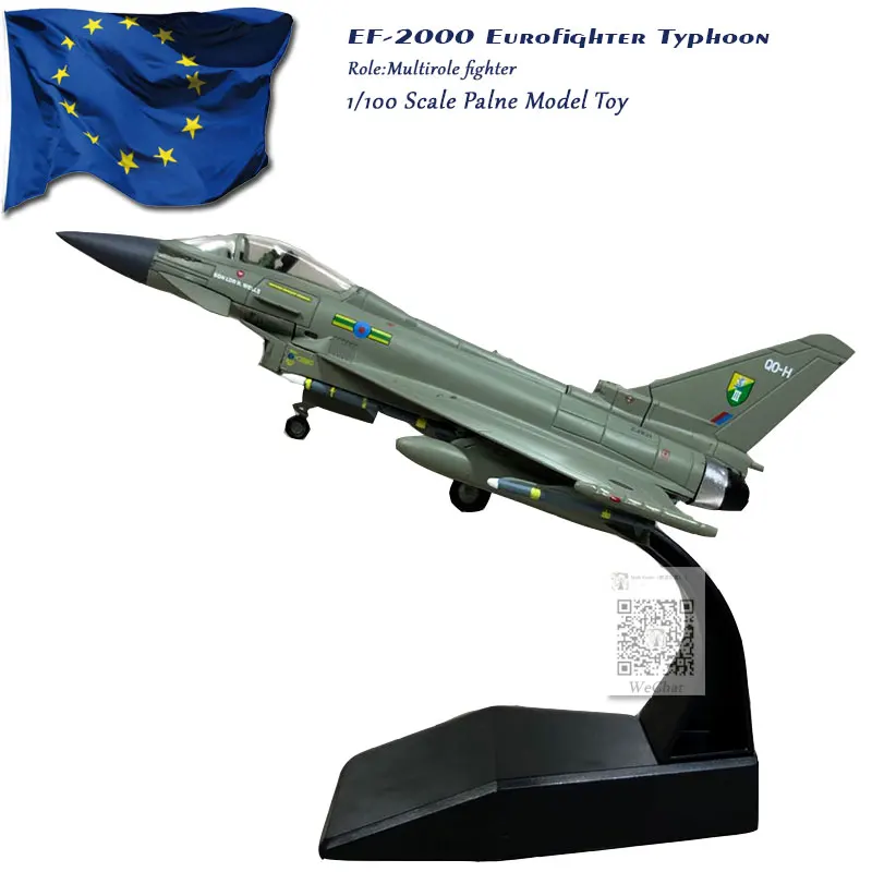 AMER 1/100 масштаб военная модель игрушки евроистребитель Тайфун EF-2000 истребитель литой металлический самолет модель игрушки для сбора, подарок