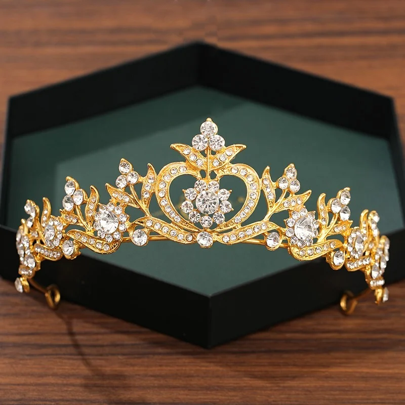 Tiara Argento Trasparente Tiara Da Sposa Con Perle E Cristalli Rosa Per Capelli Diadema Perle Artificiali