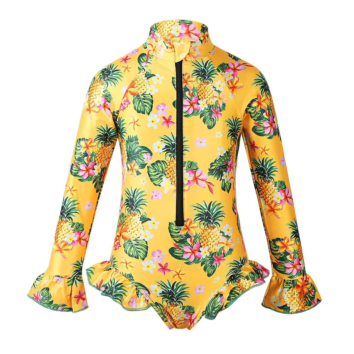 IEFiEL/милые детские купальники с принтом для девочек Купальный костюм длинными