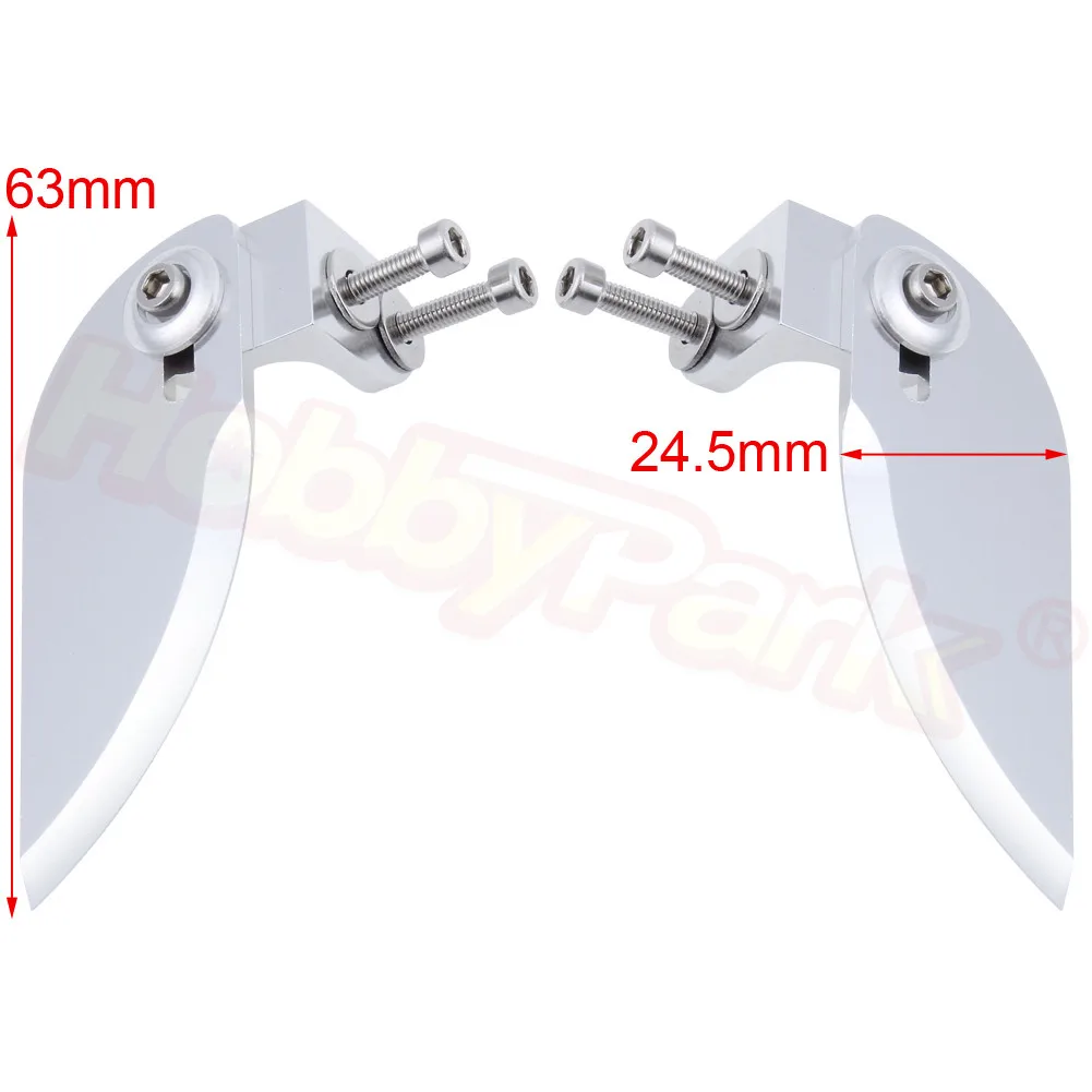 75mm Long Aluminum Turn Fins x 1 pair for RC Boat 