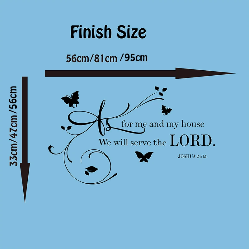 As For me  House We Will Serve the Lord Joshua 2415 Quote Wall Decal Sticker Bible Verse God Religion Saying Vinyl Home Art (1)