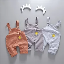 Новинка года; сезон лето; стильные детские брюки на подтяжках в Корейском стиле для мальчиков и девочек детские брюки