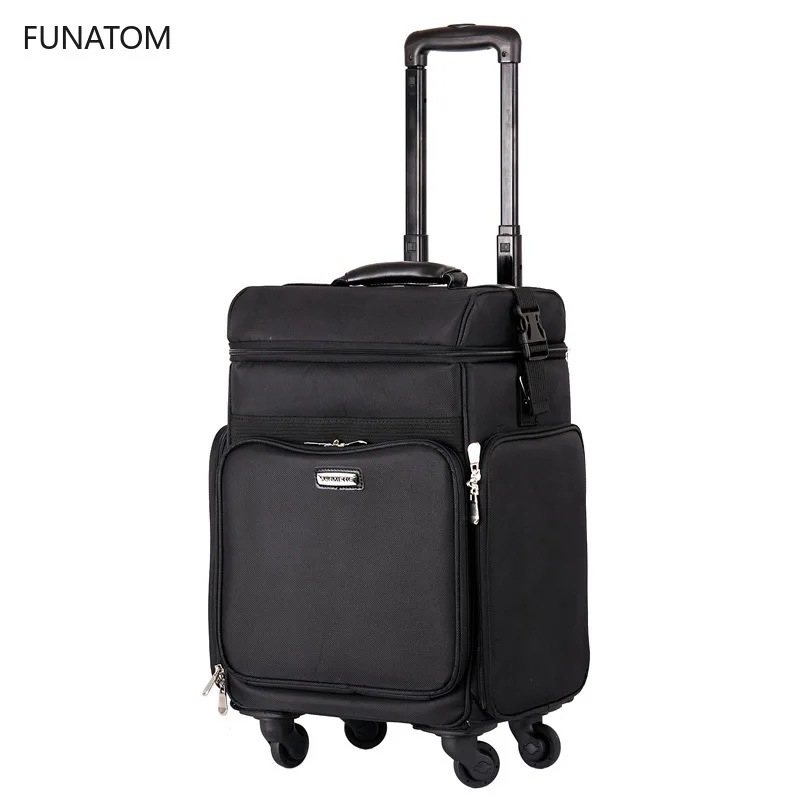 

Multifunction Professional Cosmetic Case Rolling Luggage Spinner Women Cabin Suitcase Wheels Manicure Toolbox Trolley