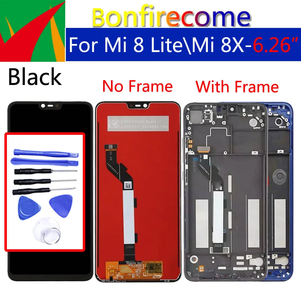 Сенсорный ЖК-экран для Xiaomi Mi 8 Lite/Mi8 Lite/Mi Youth сменный дигитайзер с рамкой в сборе 8X |